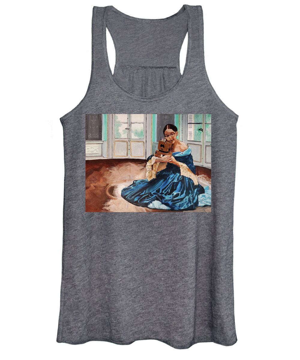 Acrylic Women's Tank Top featuring the painting Hugs Are Awesome-O by Annalisa Rivera-Franz