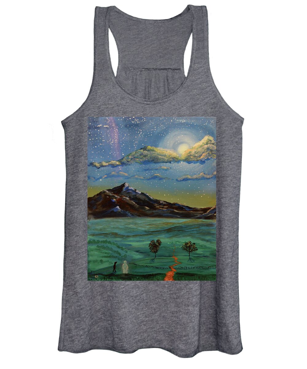 Night Women's Tank Top featuring the painting In my Dreams by Chance Kafka