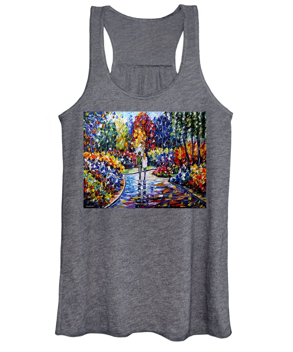Landscape Painting Women's Tank Top featuring the painting In The Garden by Mirek Kuzniar