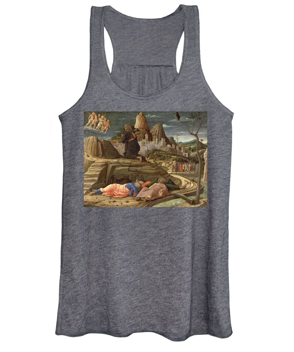 Andrea Mantegna Women's Tank Top featuring the painting Italian school. Agony in the Garden. 1431. London, National Gallery. ANDREA MANTEGNA . JESUS. by Andrea Mantegna -1431-1506-
