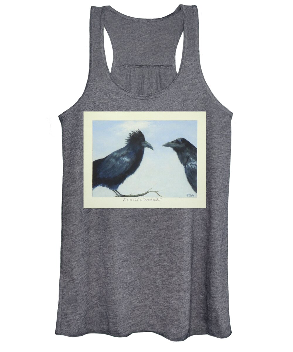 Raven Women's Tank Top featuring the painting It's Called a Crowhawk by Phyllis Andrews