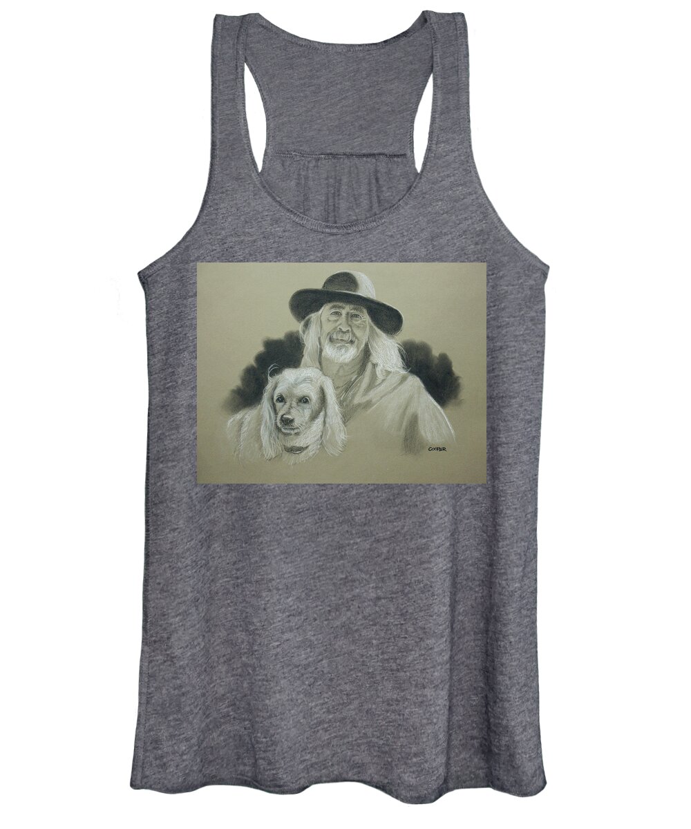 Portrait Women's Tank Top featuring the drawing John and Molly by Todd Cooper
