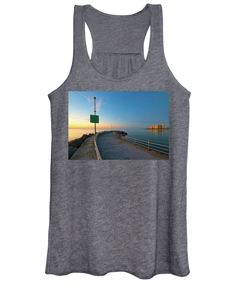 Nature Women's Tank Top featuring the photograph Jupiter Inlet Jetty Looking South by Steve DaPonte