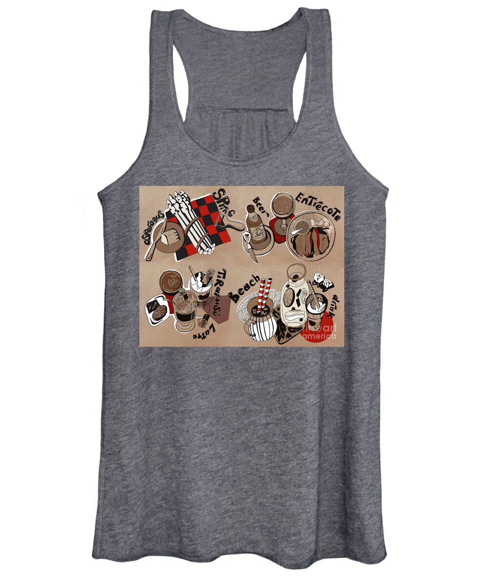 Design Women's Tank Top featuring the drawing Kitchen by Ariadna De Raadt