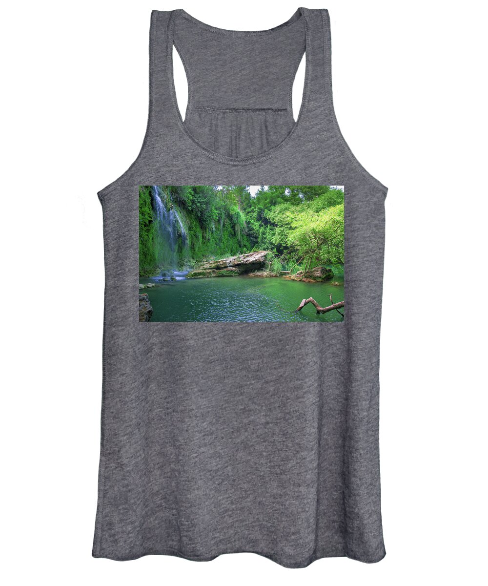 Waterfall Women's Tank Top featuring the photograph Kursunlu Waterfall near Antalya by Sun Travels