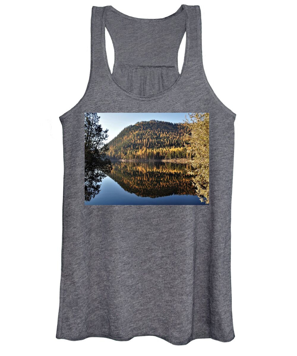 Landscape Women's Tank Top featuring the photograph Lakeside Reflections by Mike Helland