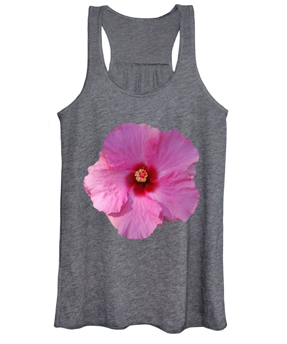 Ink Hibiscus Flower Women's Tank Top featuring the photograph Latest Flame by Charles Stuart