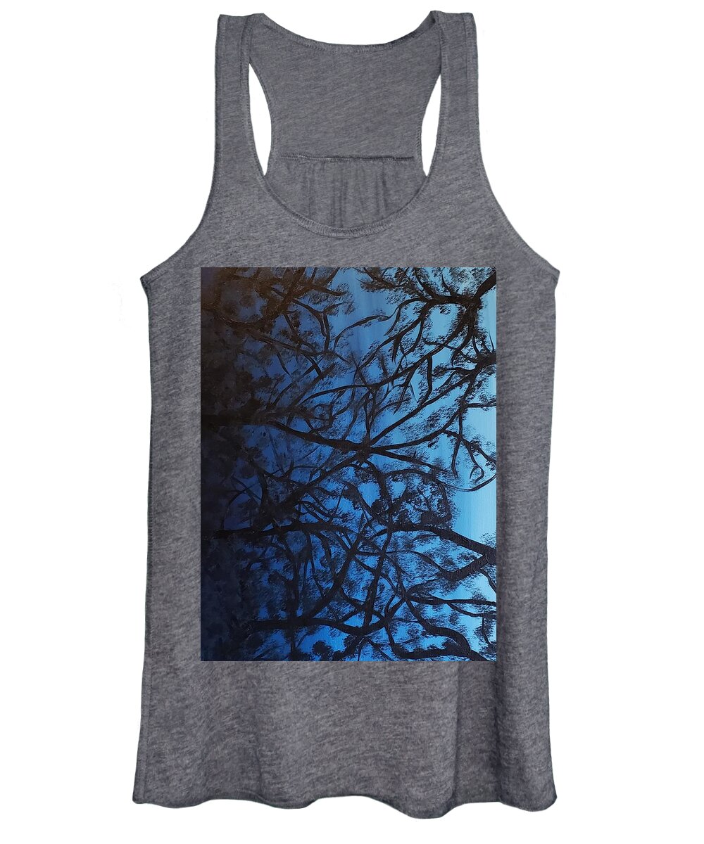 Painting Women's Tank Top featuring the painting Looking up through the trees by Kathlene Melvin