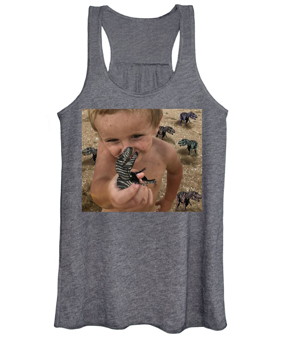 Portrait Women's Tank Top featuring the mixed media Lots of These Snappy Critters Round by Joan Stratton
