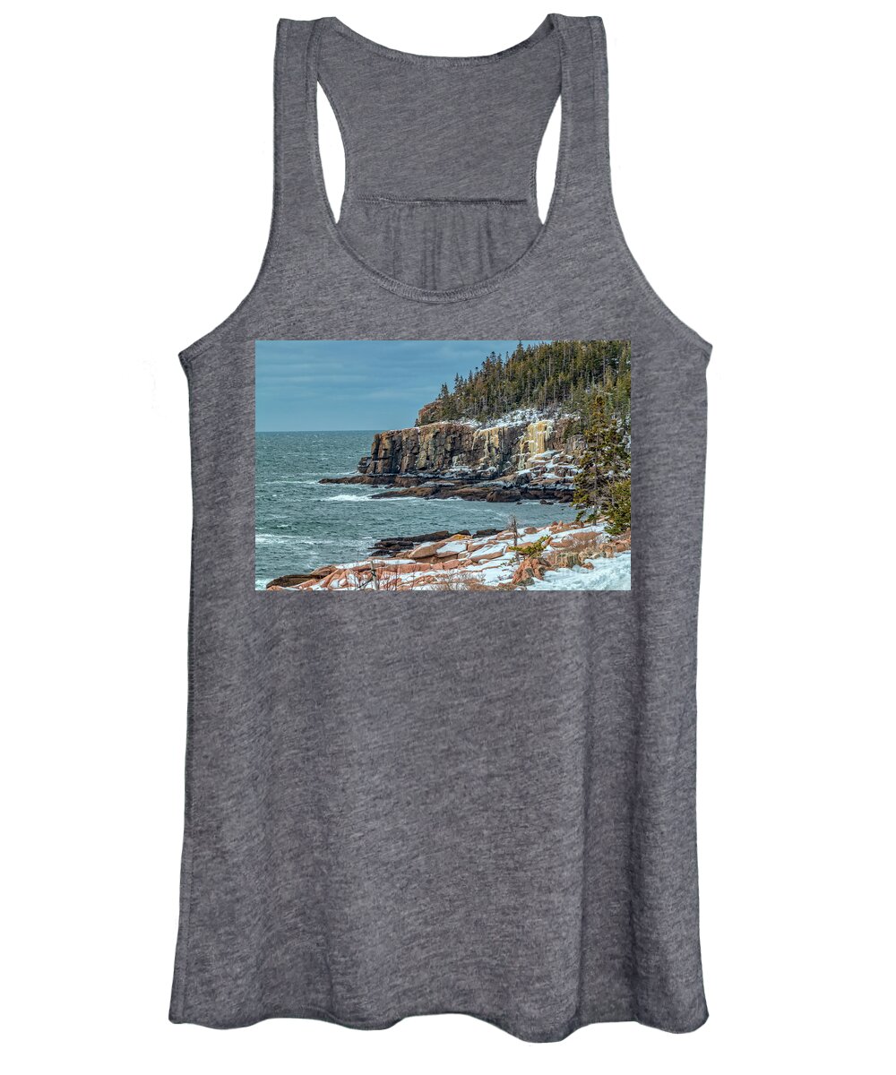 Maine Women's Tank Top featuring the photograph Magnificent Otter Cliffs by Elizabeth Dow