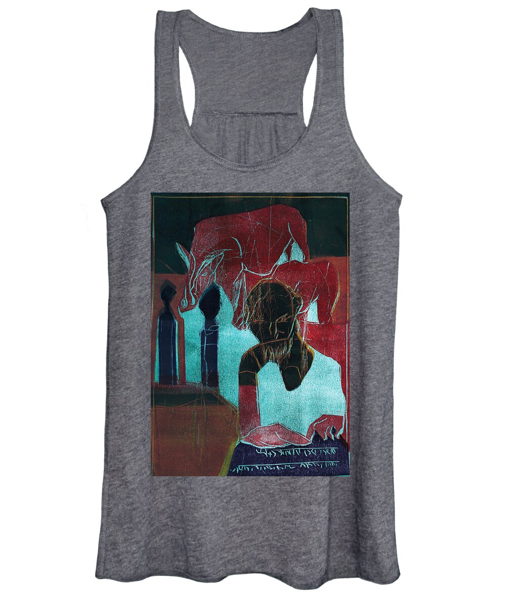Reading Women's Tank Top featuring the relief Man Reading by Edgeworth Johnstone