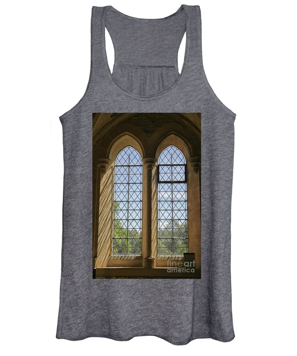 Lacock Abbey Women's Tank Top featuring the photograph Medieval windows at lacock abbey by Patricia Hofmeester
