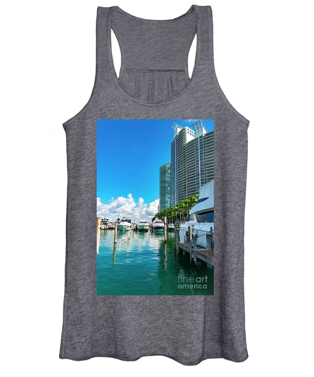 Luxury Yacht Women's Tank Top featuring the photograph Luxury Yachts Artwork mbm0819-07 by Carlos Diaz