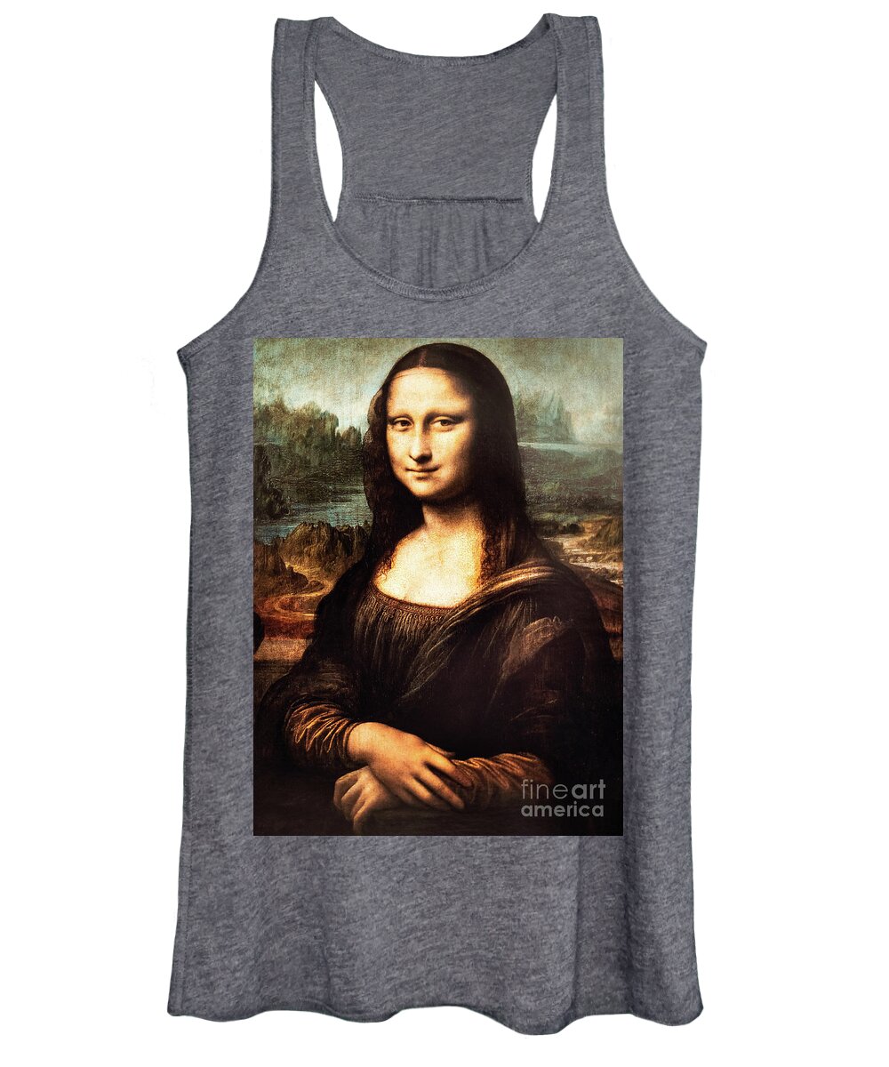 Leonardo Women's Tank Top featuring the painting Mona Lisa by Leonardo da Vinci by Leonardo da Vinci