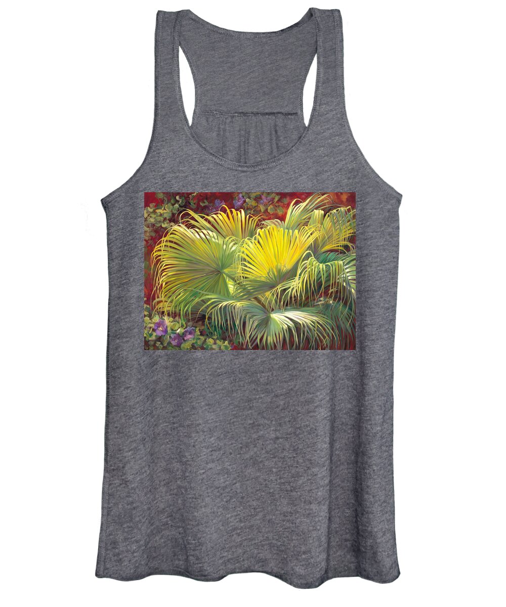 Botanicals Women's Tank Top featuring the painting Morning Glories by Laurie Snow Hein