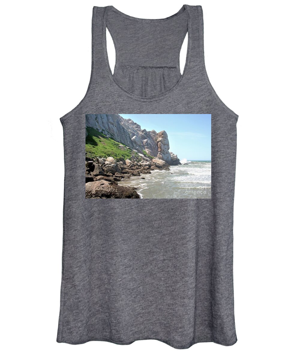 California Seascape Women's Tank Top featuring the photograph Morro Rock and Ocean by Michael Rock