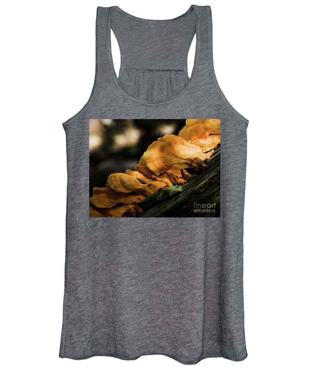 Chicken Of The Woods Women's Tank Top featuring the photograph Mushrooms on a log III by Rich Collins