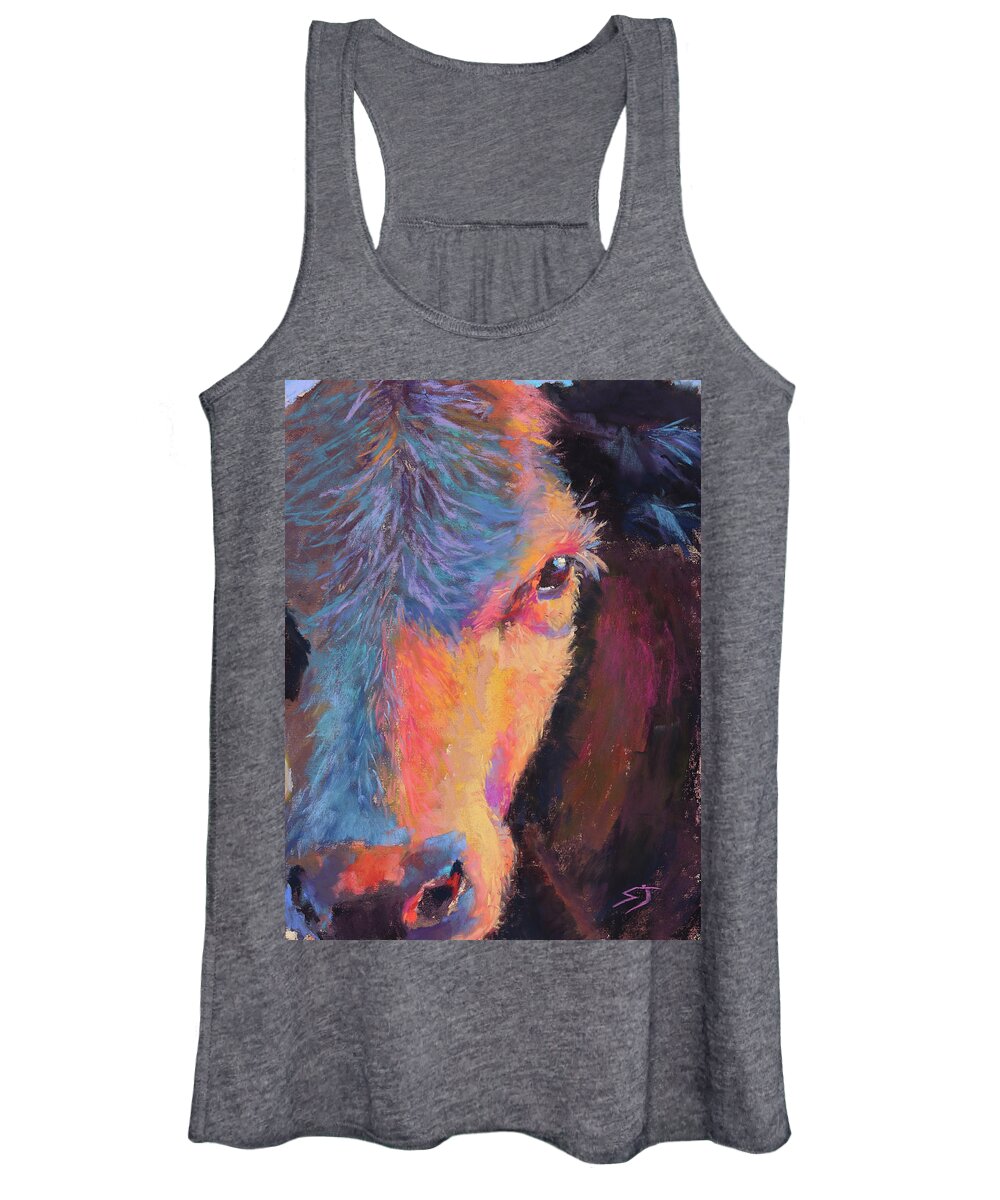 Cow Women's Tank Top featuring the painting My Oreo by Susan Jenkins