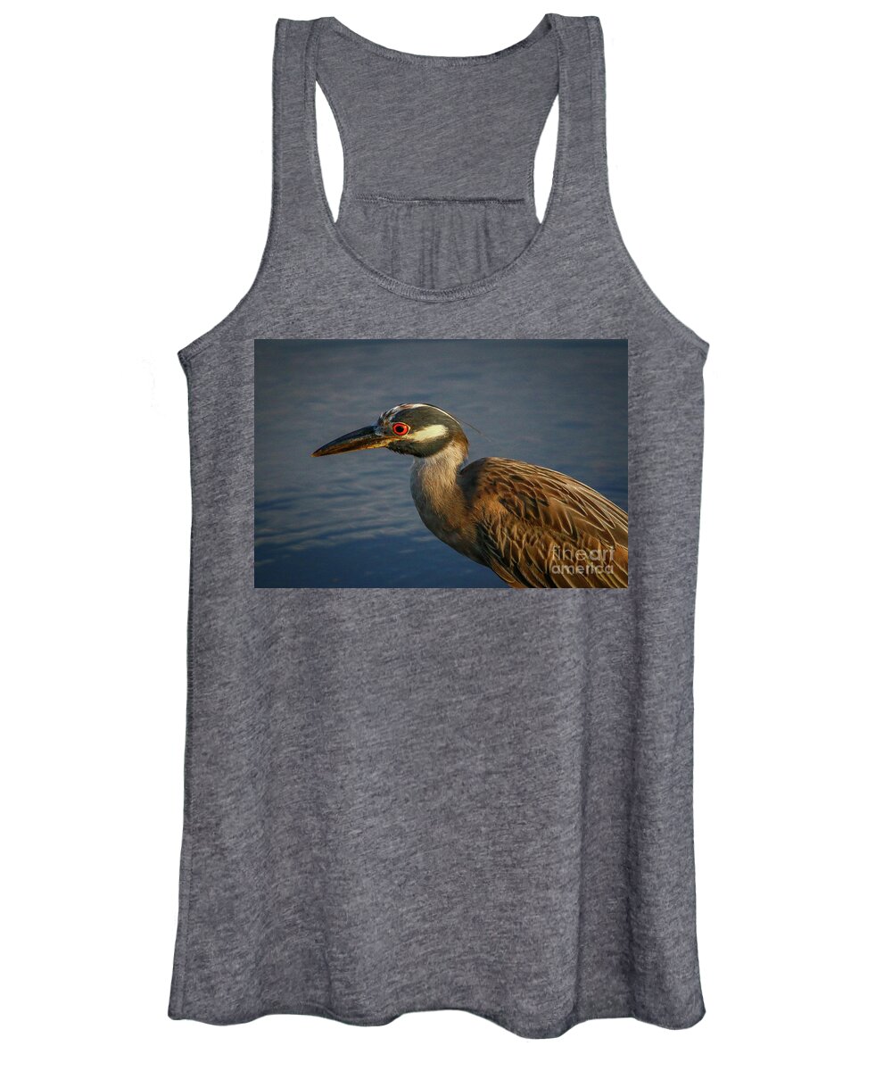 Heron Women's Tank Top featuring the photograph Night Heron Portrait by Tom Claud