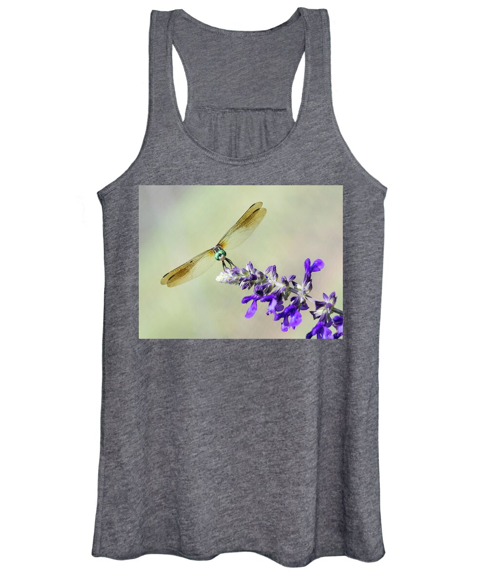 Dragonfly Women's Tank Top featuring the photograph Nose to Nose by Alex Lapidus