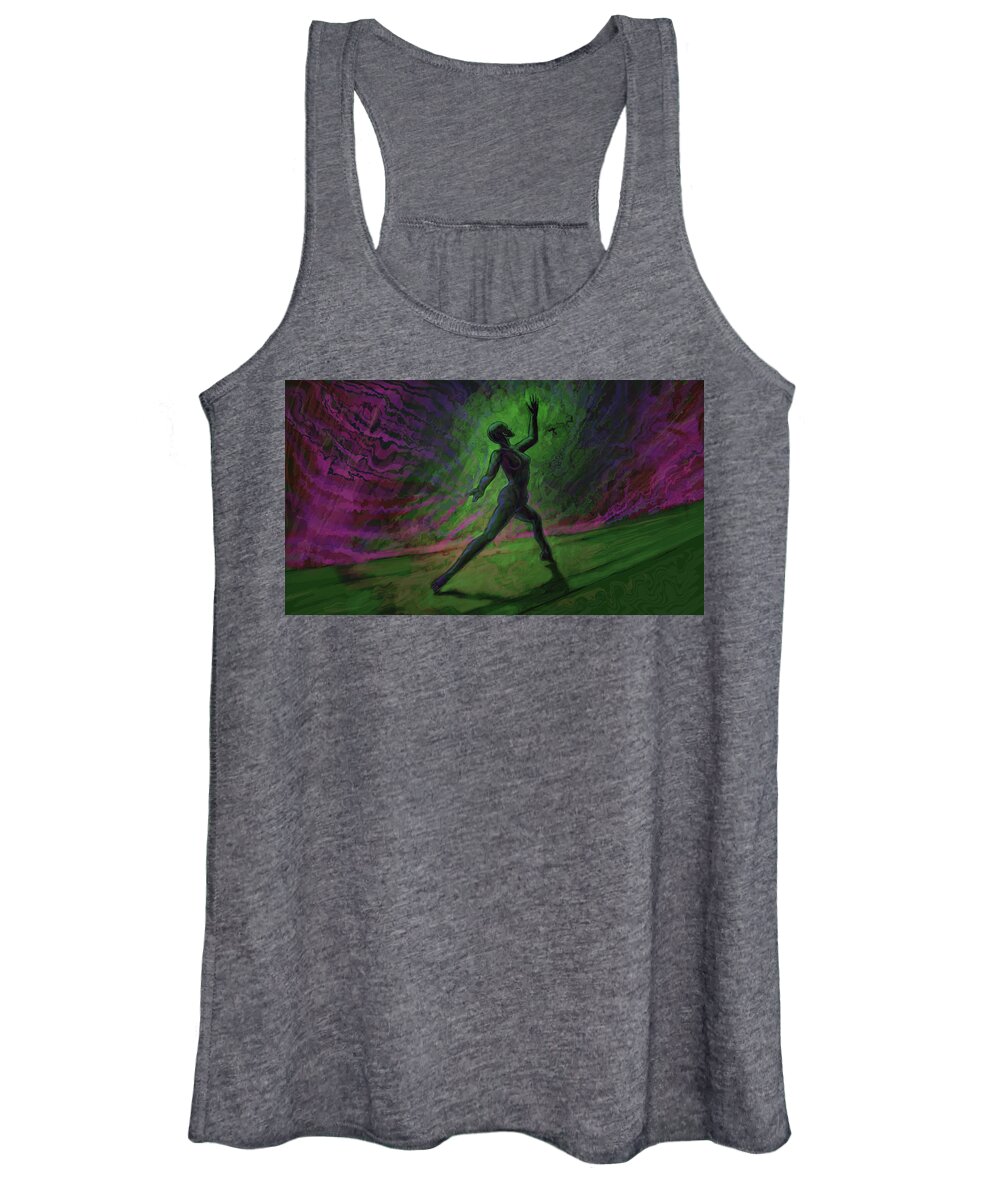 Digital Art Women's Tank Top featuring the painting Obscured Dance by Jeremy Robinson