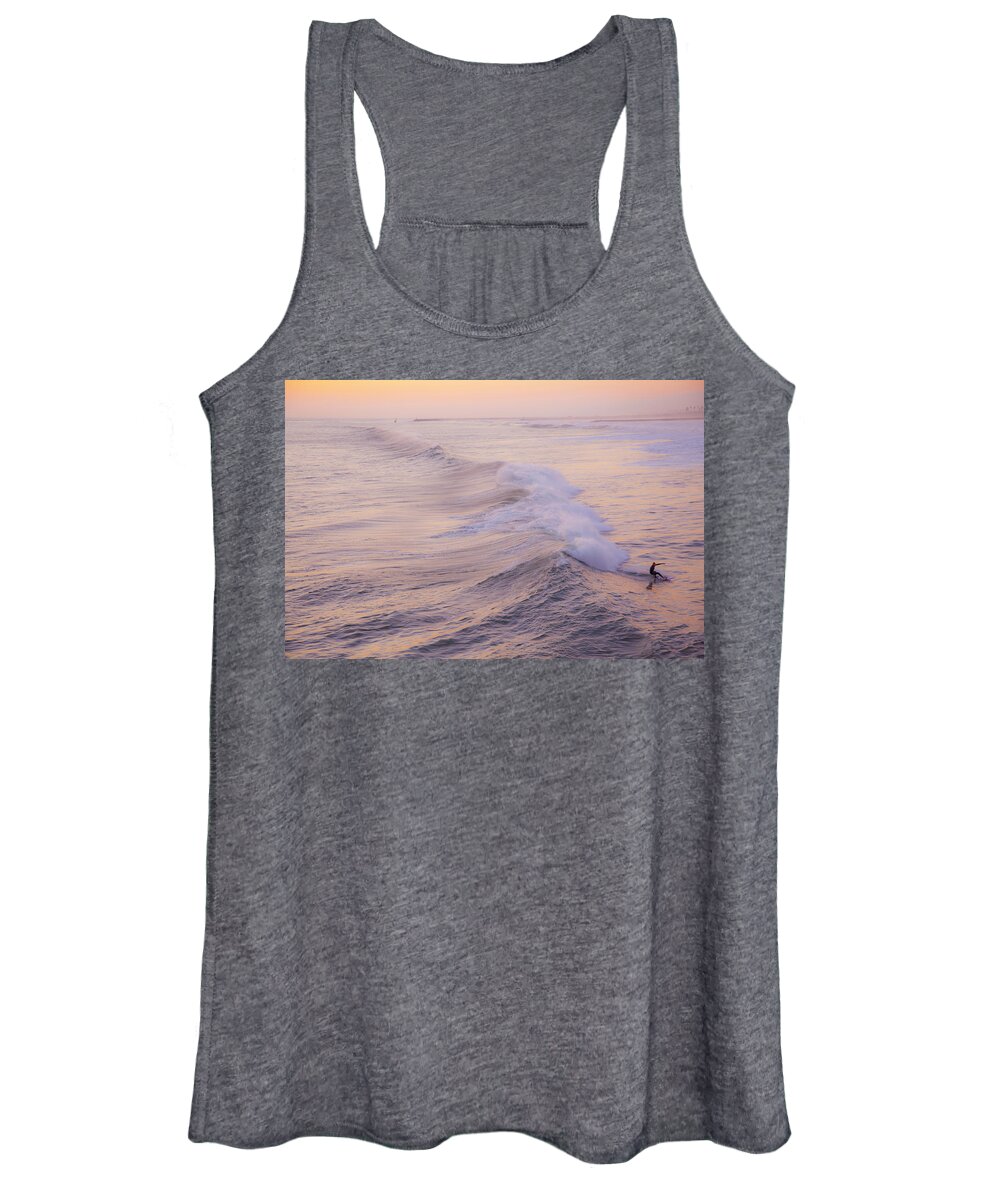 Surfer Women's Tank Top featuring the photograph Oceanside California Big Wave Surfing 621 by Catherine Walters