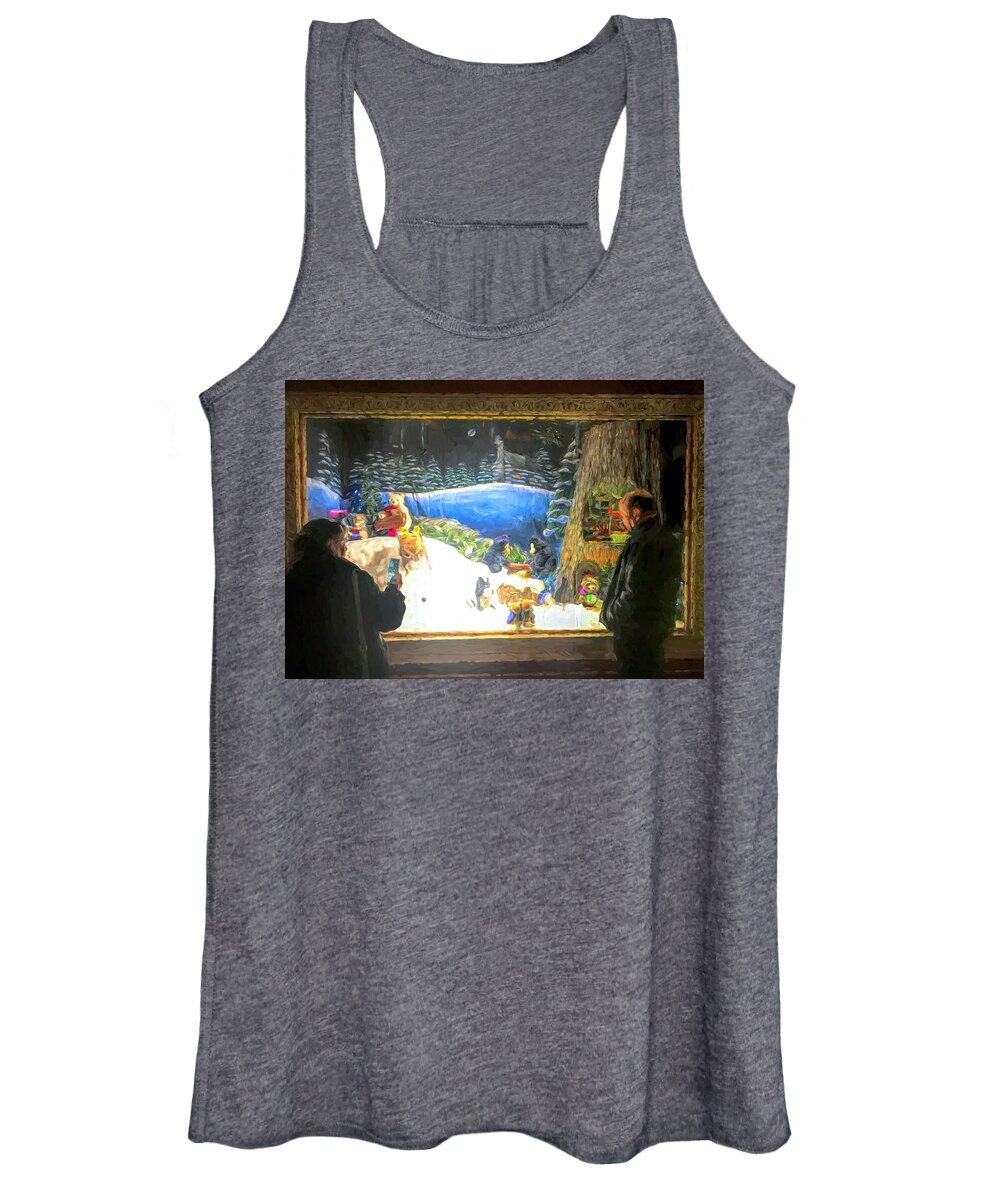 Christmas Women's Tank Top featuring the photograph Old-Fashioned Department Store Christmas Window Display by Jack Wilson