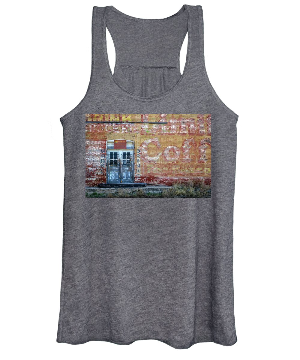 Americana Women's Tank Top featuring the photograph Old Market in Zephyr, Texas by Harriet Feagin