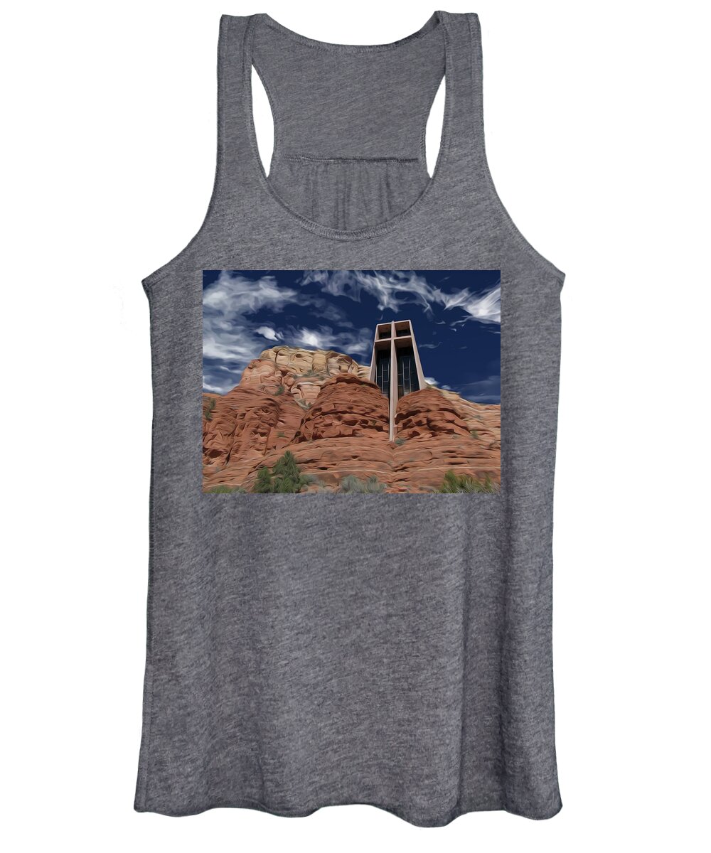 Chapel Women's Tank Top featuring the photograph On This Rock by Hans Brakob