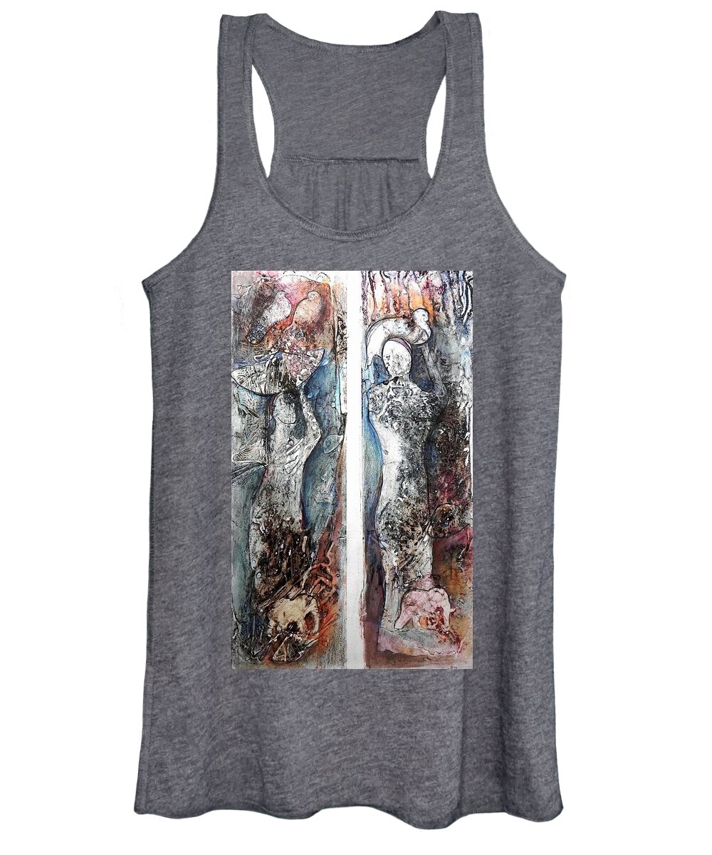 African Women Women's Tank Top featuring the painting Out of Africa by Ilona Petzer