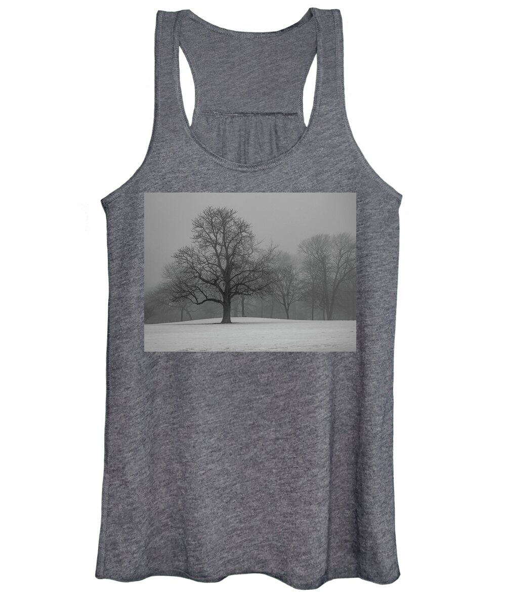 Oak Tree Women's Tank Top featuring the photograph Out of the mist by Kristine Hinrichs
