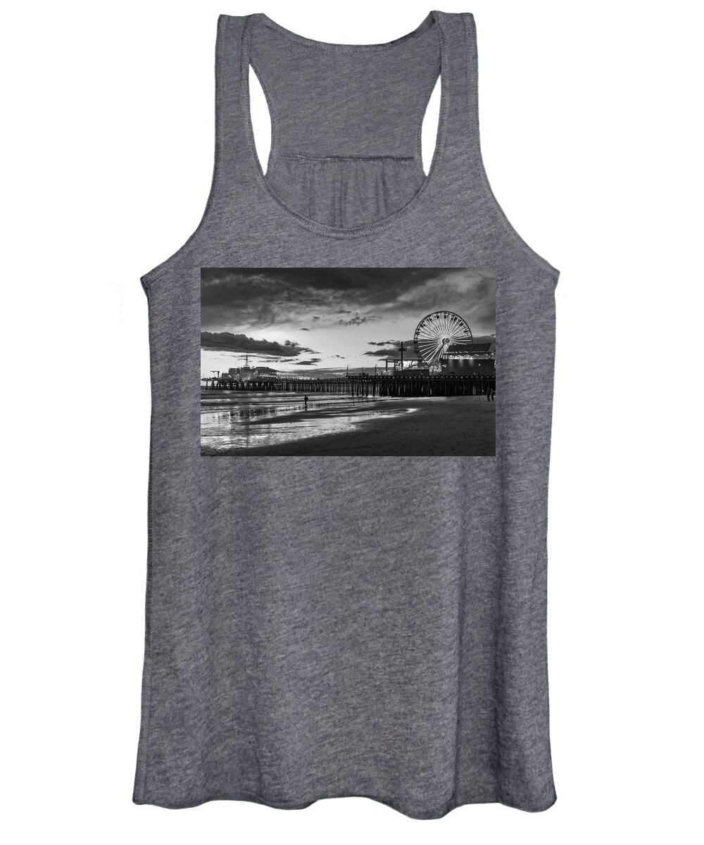 Los Angeles Women's Tank Top featuring the photograph Pacific Park - Black And White by Gene Parks