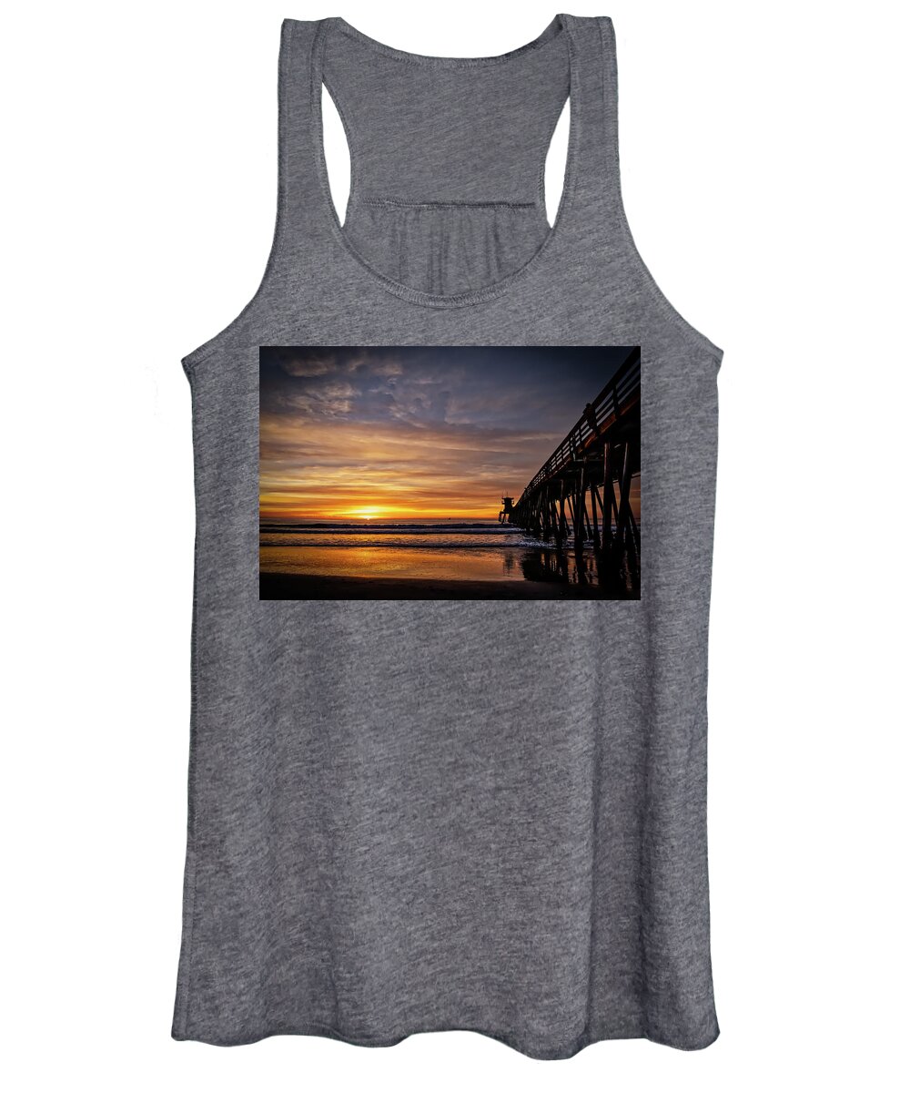 Beach Women's Tank Top featuring the photograph Pacific Sunset 1 by Bill Chizek