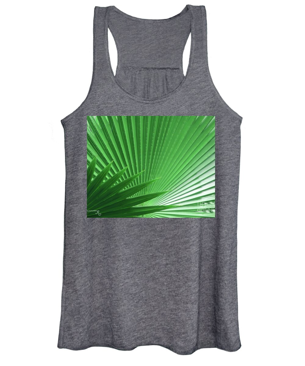 Nature Women's Tank Top featuring the photograph Palm Leaf by Mariarosa Rockefeller