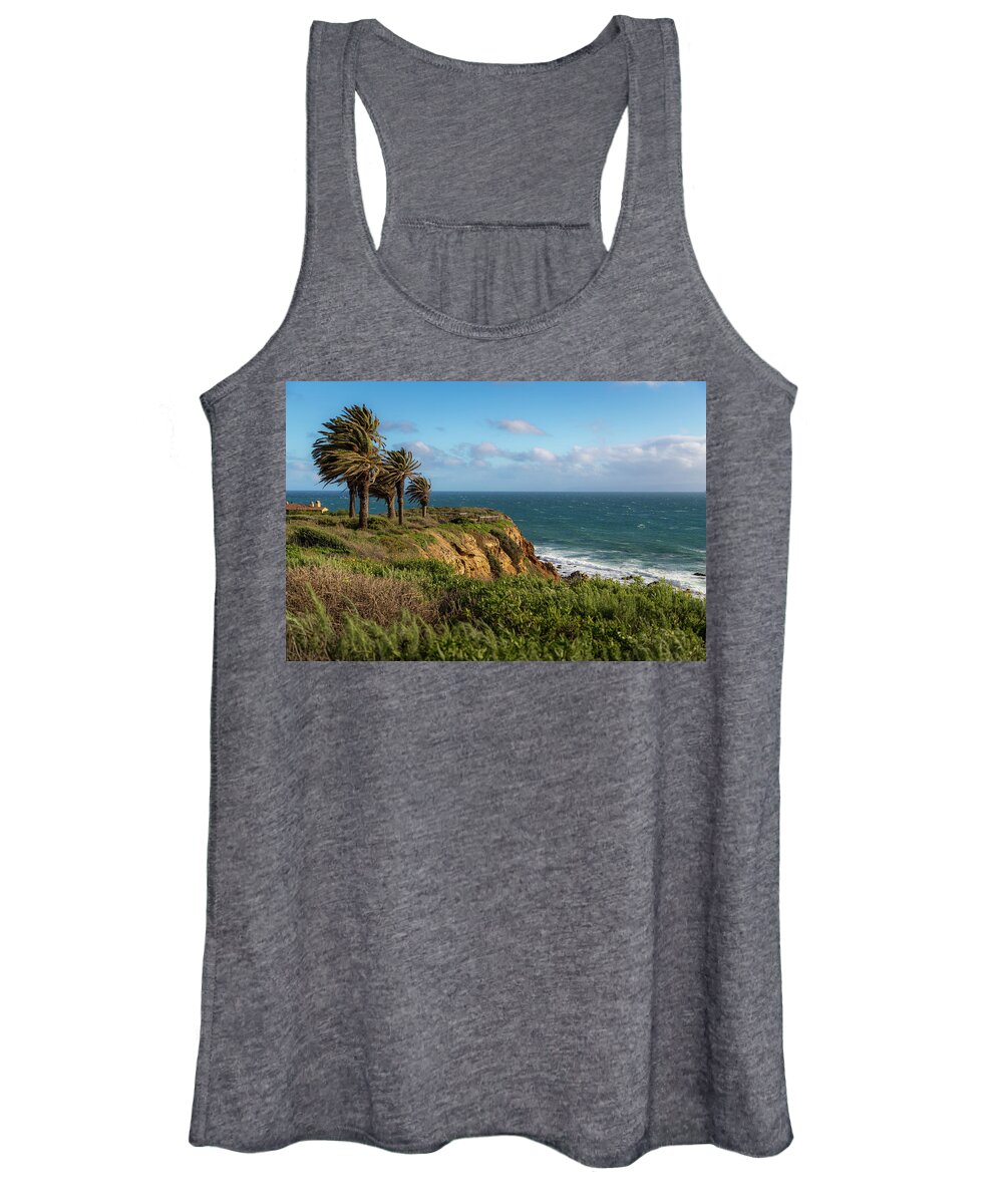 Breeze Women's Tank Top featuring the photograph Palm Trees Blowing in the Wind by Andy Konieczny