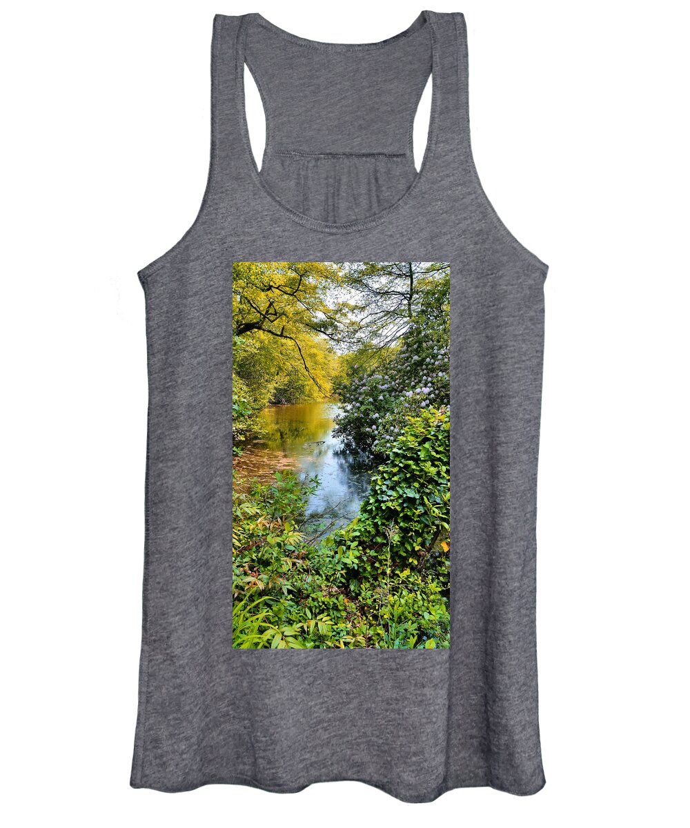 Rhododendrons Women's Tank Top featuring the photograph Park River Rhododendrons by Stacie Siemsen