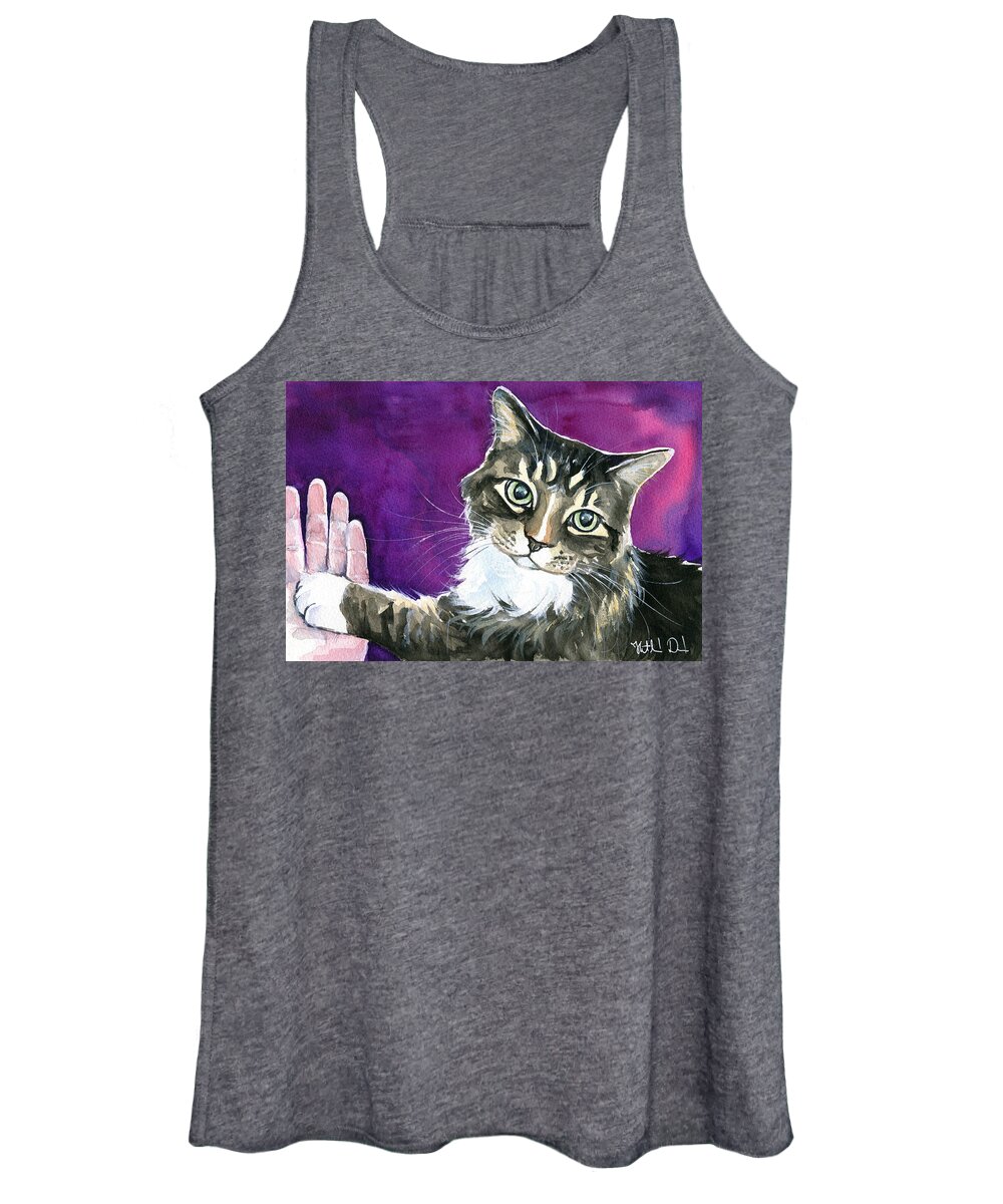 Cats Women's Tank Top featuring the painting Paw Love by Dora Hathazi Mendes