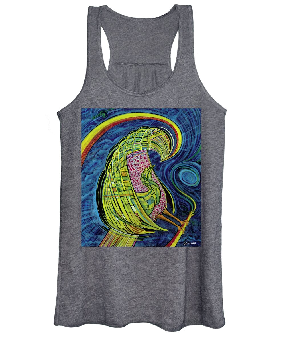Bird Women's Tank Top featuring the painting Penglade by Yom Tov Blumenthal