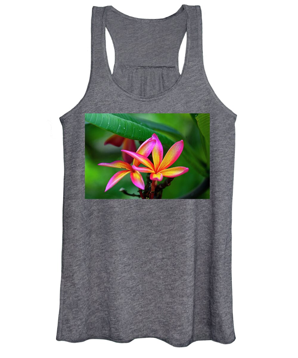Hawaii Women's Tank Top featuring the photograph Pink and Yellow Plumeria by Anthony Jones