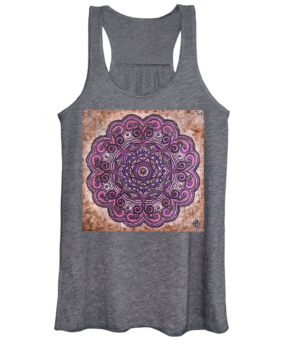Mandala Women's Tank Top featuring the painting Pink Mandala by Amy E Fraser