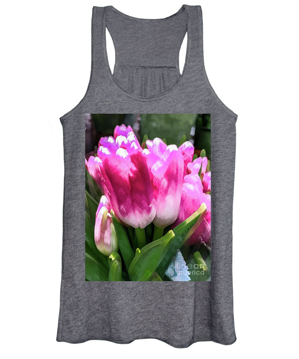 Abstract Women's Tank Top featuring the photograph Pink tulip pastel by Phillip Rubino