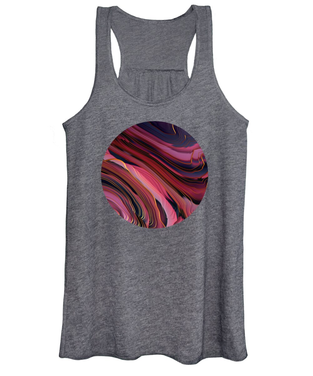 Digital Women's Tank Top featuring the digital art Plum Abstract by Spacefrog Designs