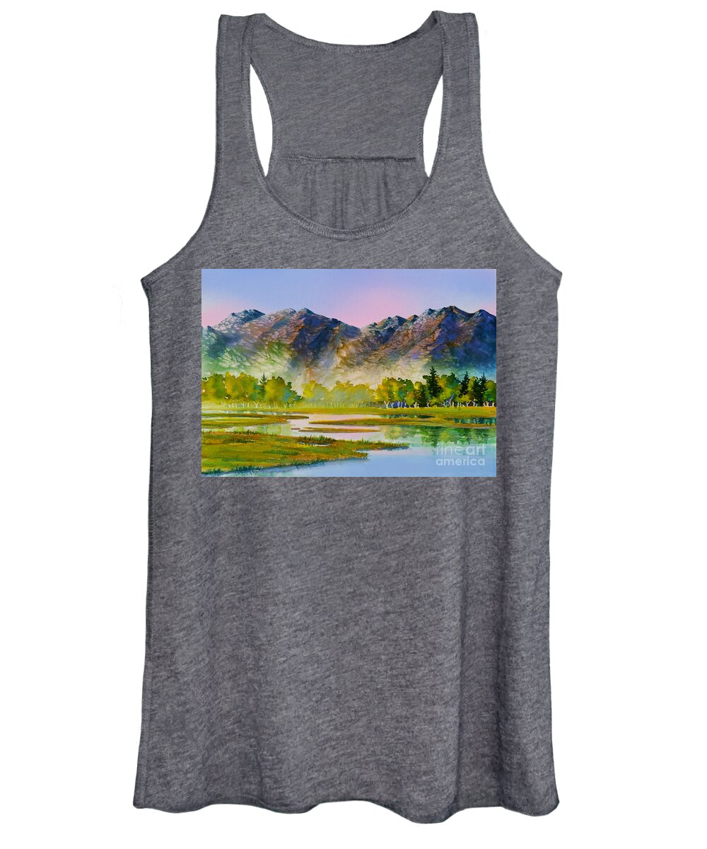 Potter Marsh Women's Tank Top featuring the painting Potter Marsh by Teresa Ascone