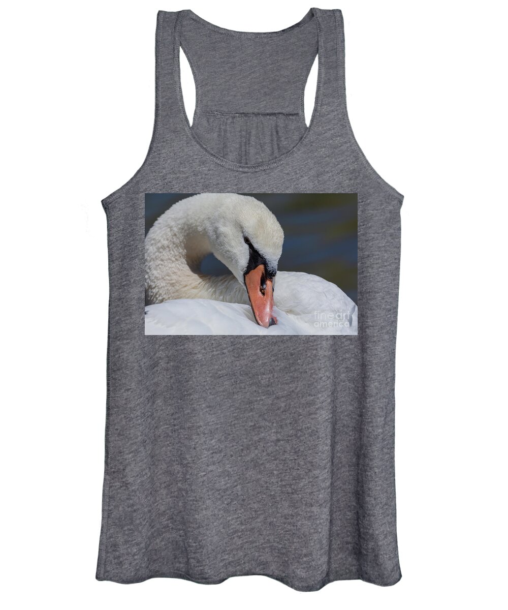 Photography Women's Tank Top featuring the photograph Preening Close up by Alma Danison