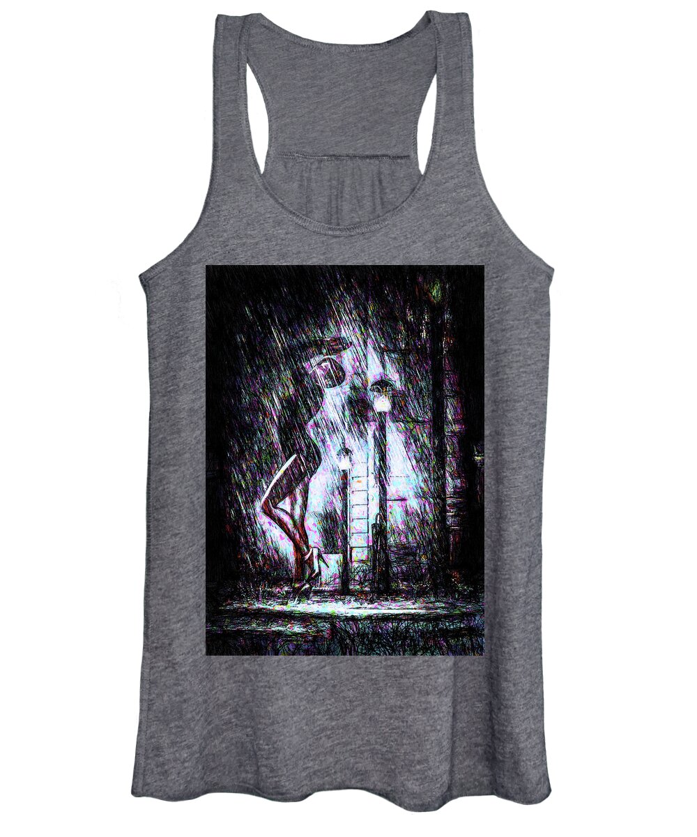 Dancer Women's Tank Top featuring the painting Rain Dance by Bob Orsillo