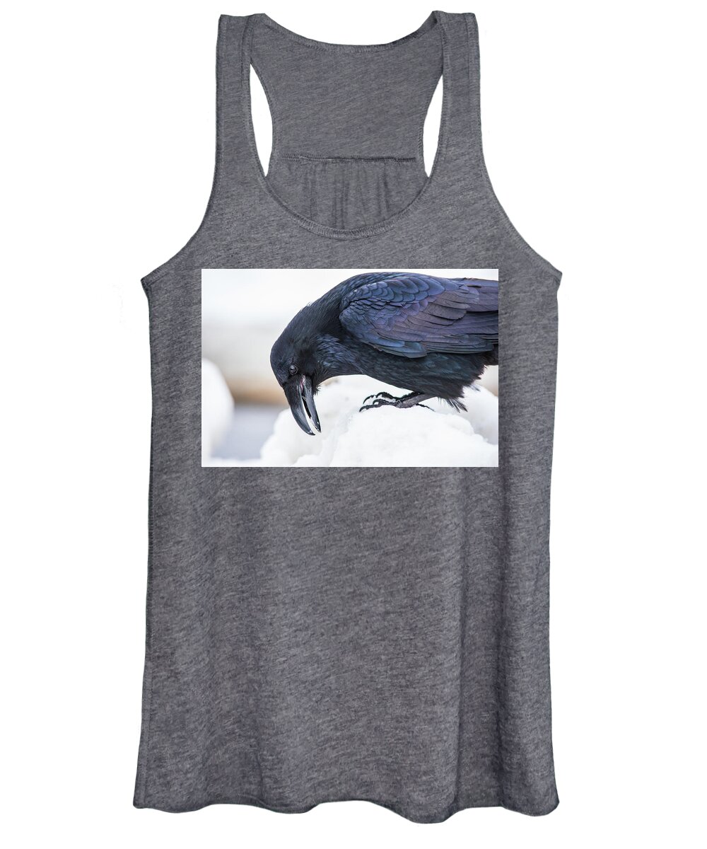 Raven Women's Tank Top featuring the photograph Raven 2 by David Kirby