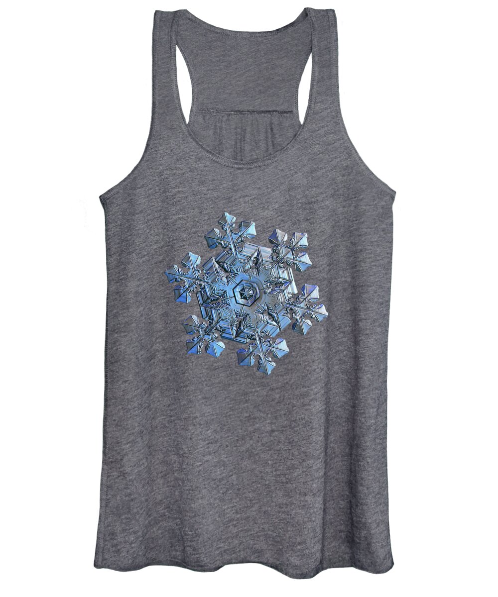 Snowflake Women's Tank Top featuring the photograph Real snowflake - 05-Feb-2018 - 14 by Alexey Kljatov