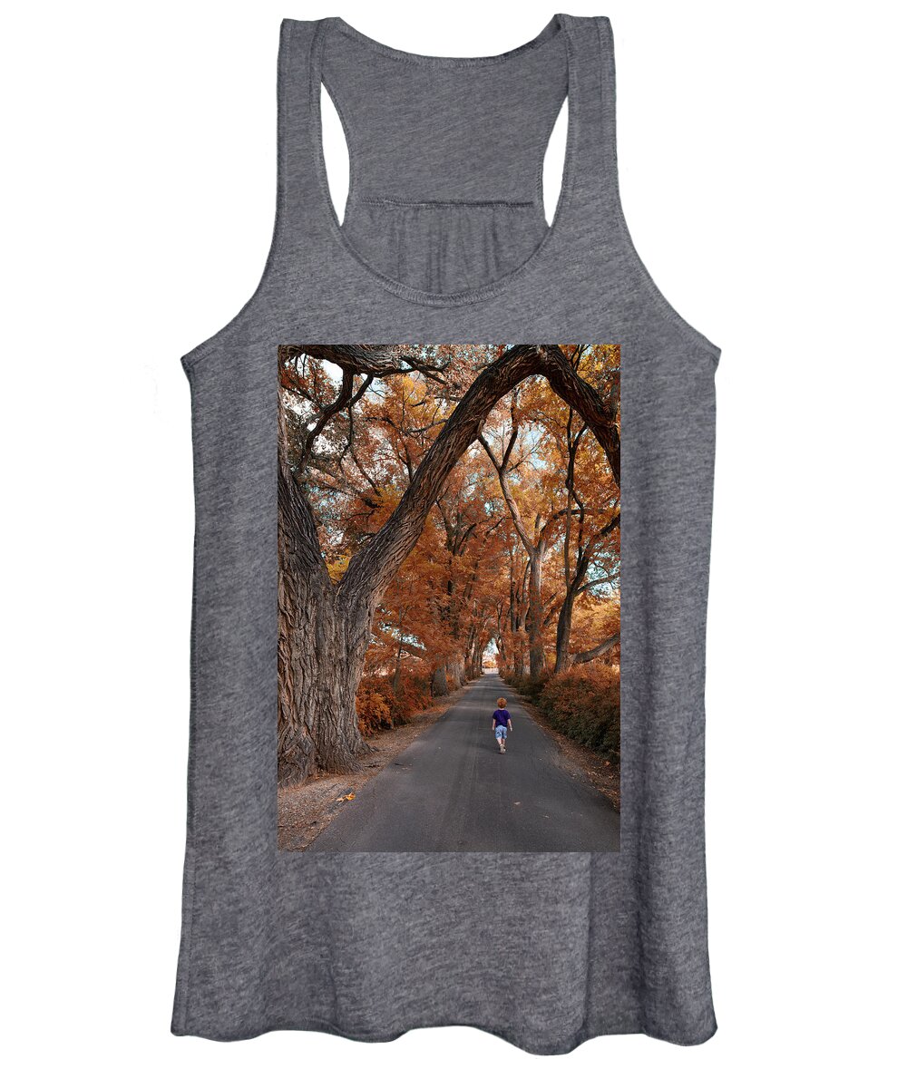 Redhead Women's Tank Top featuring the photograph Redhead Fall Walkabout by Tom Gresham