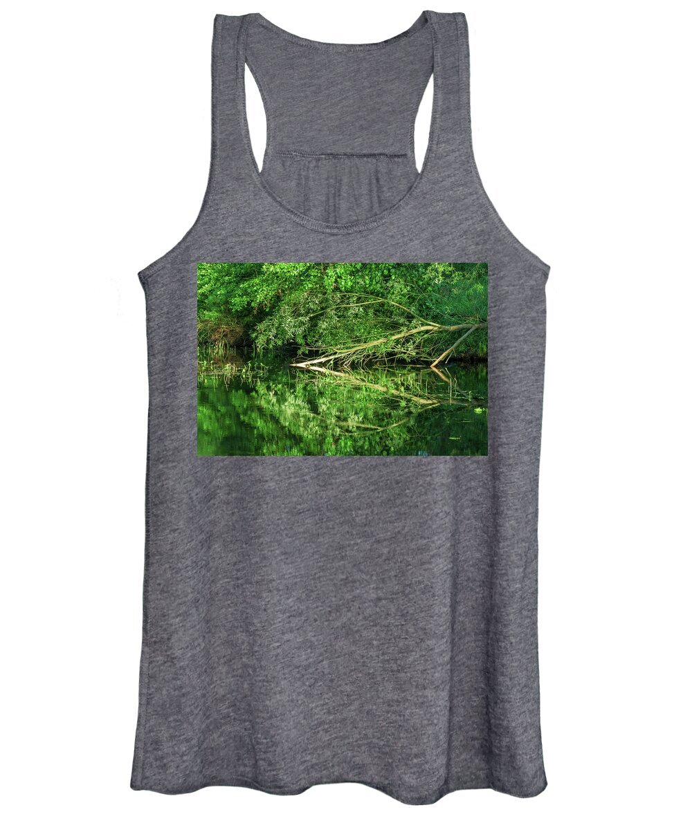 Spreewald Women's Tank Top featuring the photograph Reflection in the Spreewald by Sun Travels