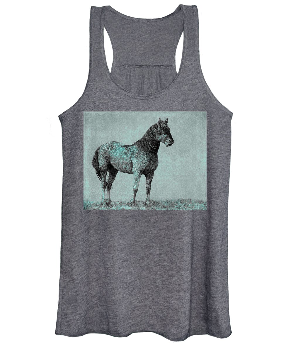 Wild Horses Women's Tank Top featuring the photograph Rhapsody in Blue by Mary Hone